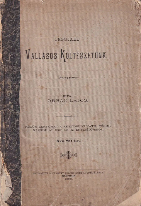 Legújabb vallásos költészetünk - Oskola Antikvárium