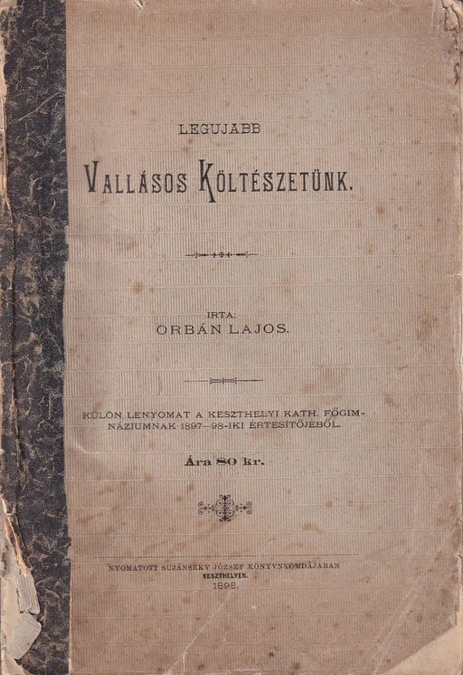 Legújabb vallásos költészetünk - Oskola Antikvárium