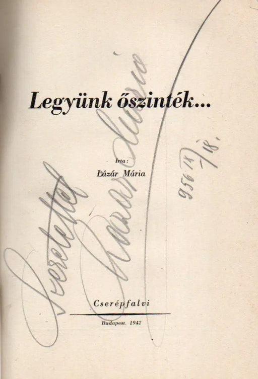 Legyünk őszinték... - Oskola Antikvárium