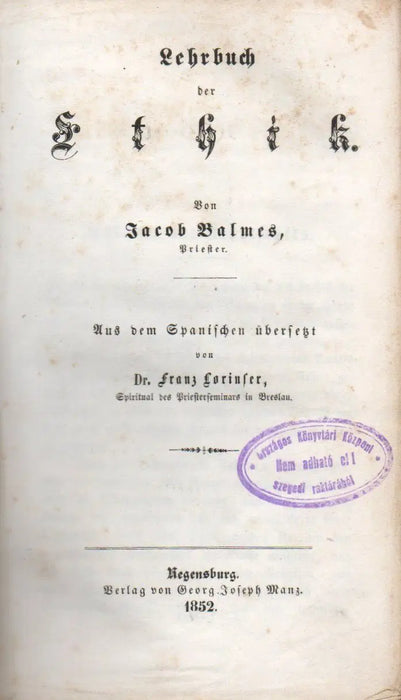 Lehrbuch der Elemente der Philosophie III - IV. - Oskola Antikvárium
