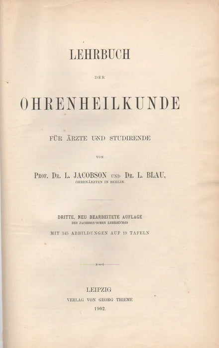 Lehrbuch der Ohrenheilkunde - Oskola Antikvárium