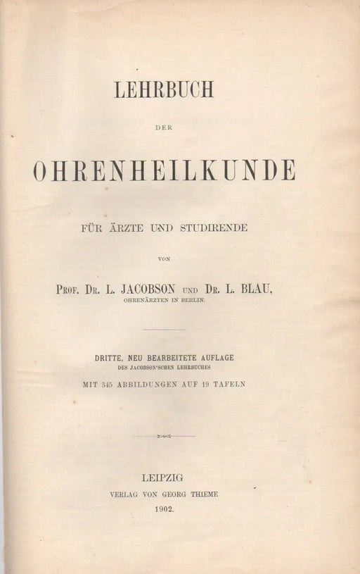 Lehrbuch der Ohrenheilkunde - Oskola Antikvárium