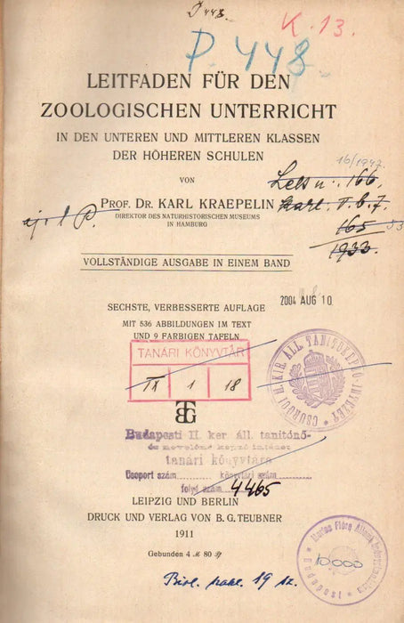 Leitfaden für den zoologischen Unterricht - Oskola Antikvárium