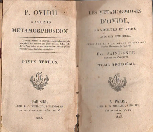 Les Métamorphoses d'Ovide, traduites en vers III - IV. - Oskola Antikvárium