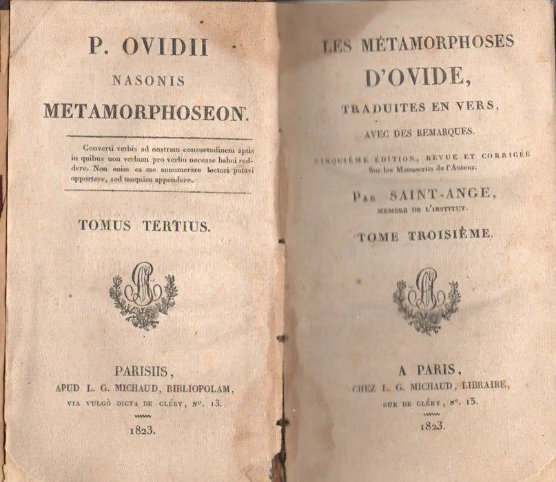 Les Métamorphoses d'Ovide, traduites en vers III - IV. - Oskola Antikvárium