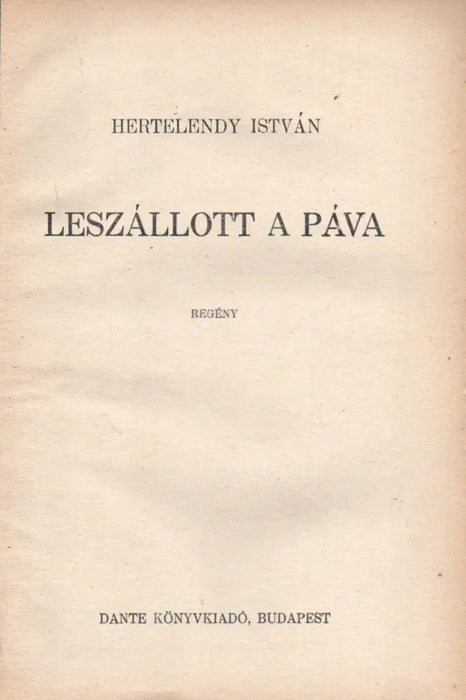 Leszállott a páva - Oskola Antikvárium