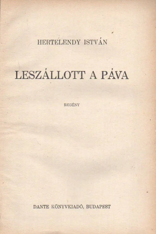 Leszállott a páva - Oskola Antikvárium