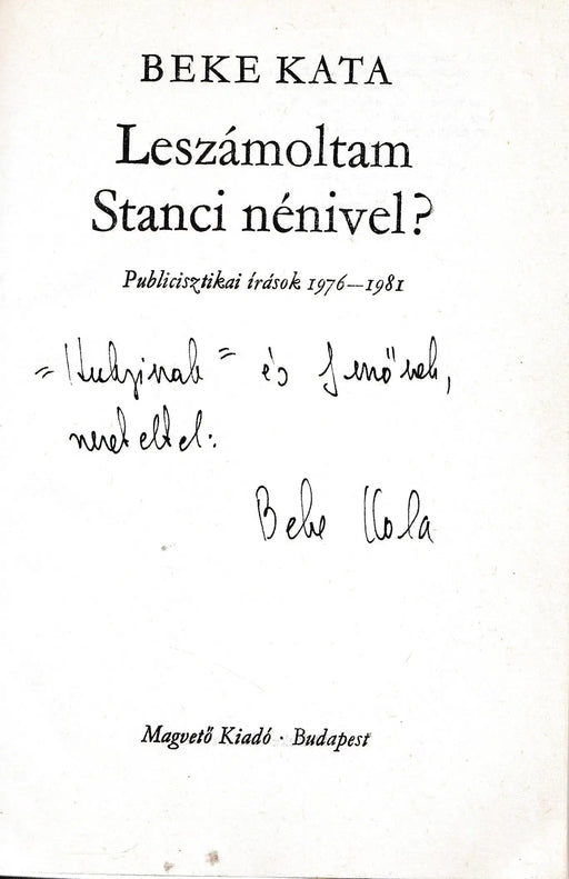 Leszámoltam Stanci nénivel? - Oskola Antikvárium