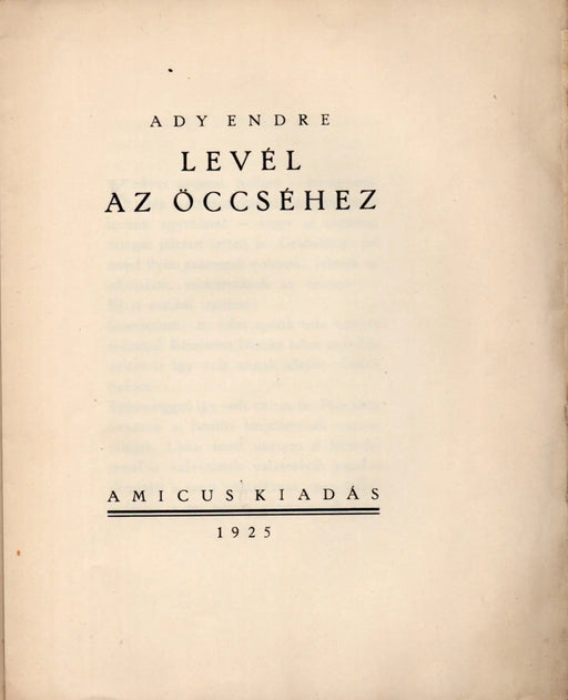 Levél az öccséhez - Oskola Antikvárium