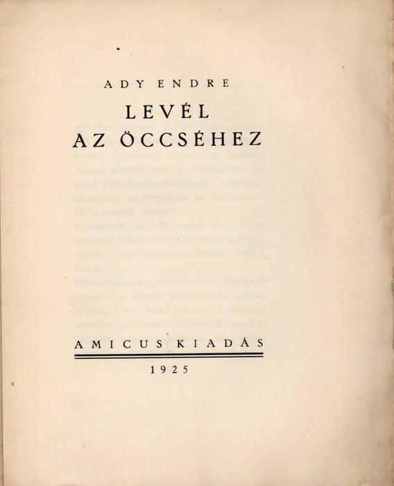 Levél az öccséhez - Oskola Antikvárium