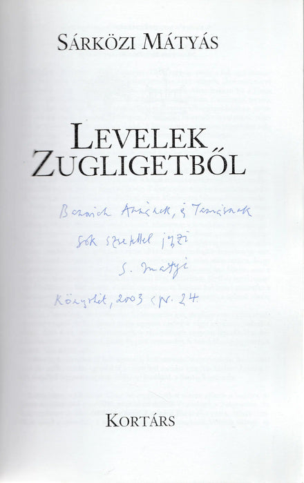Levelek Zugligetből - Oskola Antikvárium