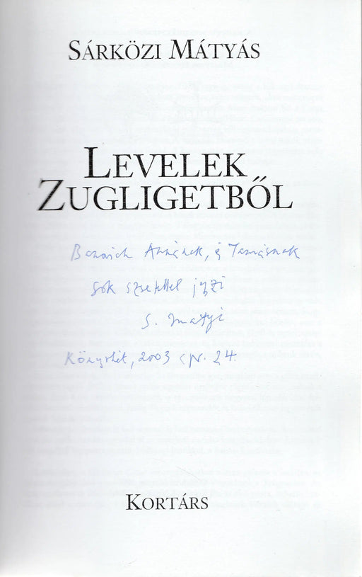 Levelek Zugligetből - Oskola Antikvárium