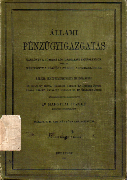 Állami pénzügyigazgatás I.