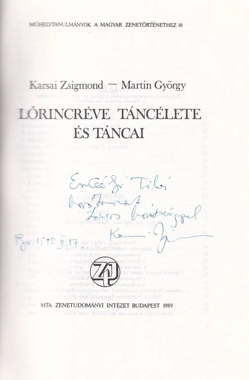 Lőrincréve táncélete és táncai - Oskola Antikvárium