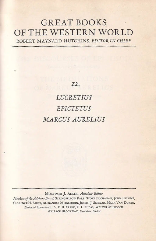 Lucretius - Epictetus - Marcus Aurelius - Oskola Antikvárium