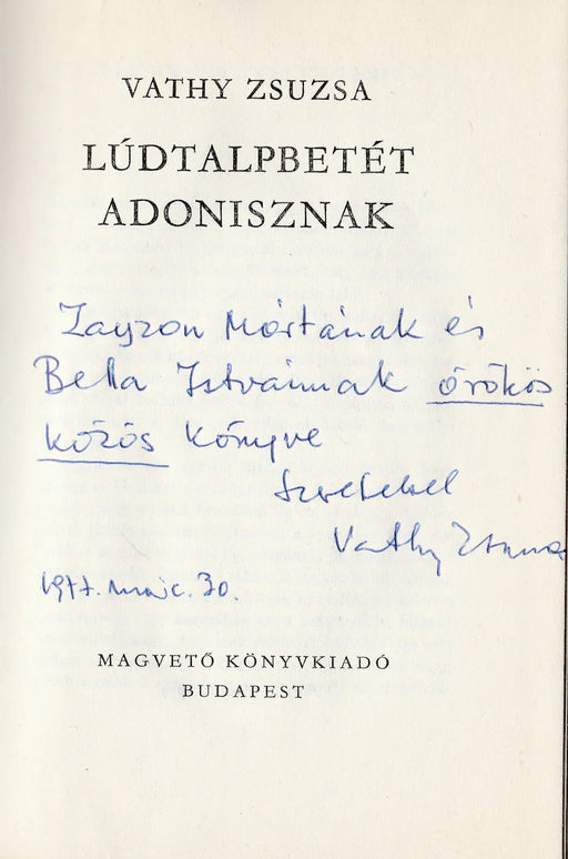Lúdtalpbetét Adonisznak - Oskola Antikvárium