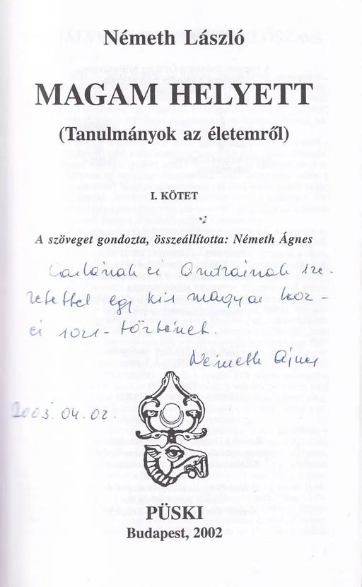 Magam helyett I - II. - Oskola Antikvárium