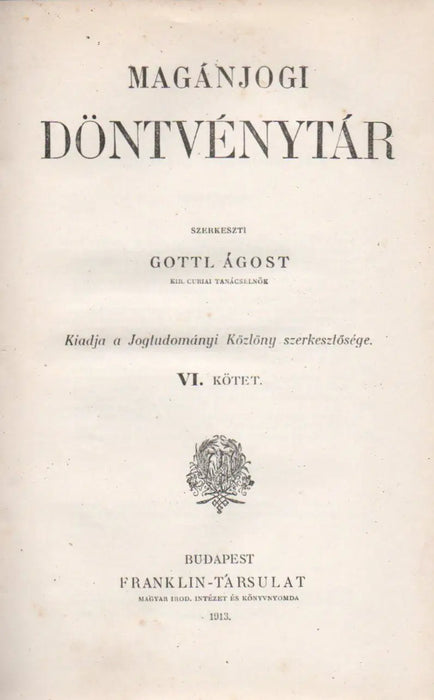 Magánjogi Döntvénytár VI - VII. - Oskola Antikvárium
