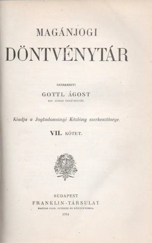 Magánjogi Döntvénytár VI - VII. - Oskola Antikvárium