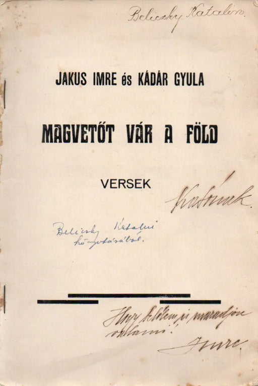 Magvetőt vár a föld - Körmend 1934 - Oskola Antikvárium