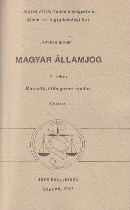 Magyar államjog I - II. - Oskola Antikvárium