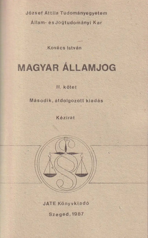 Magyar államjog I - II. - Oskola Antikvárium