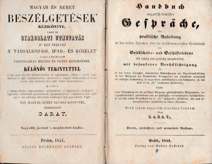 Magyar és német beszélgetések kézikönyve - Handbuch ungarisch - deutscher Gespräche - Oskola Antikvárium