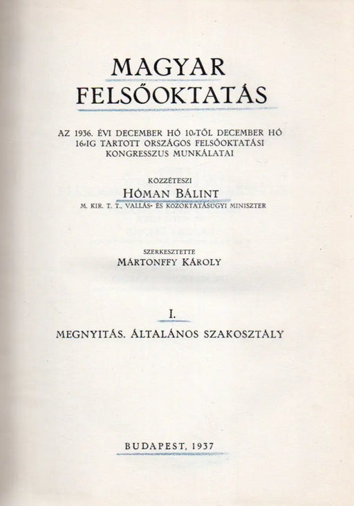 Magyar felsőoktatás I - II. - Oskola Antikvárium