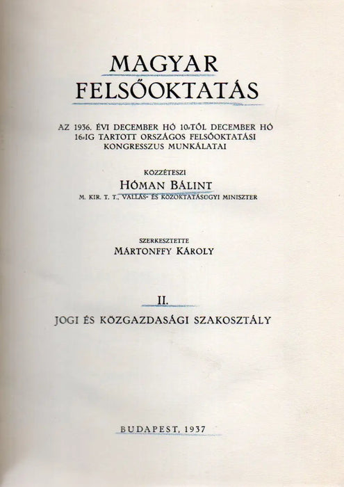 Magyar felsőoktatás I - II. - Oskola Antikvárium