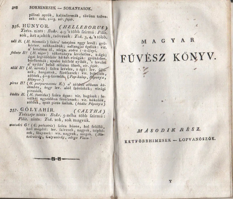 Magyar Fűvész Könyv, melly a' két magyar hazábann találtatható növevényeknek megesmerésére vezet, A' Linné alkotmánya szerént I - II. - Oskola Antikvárium