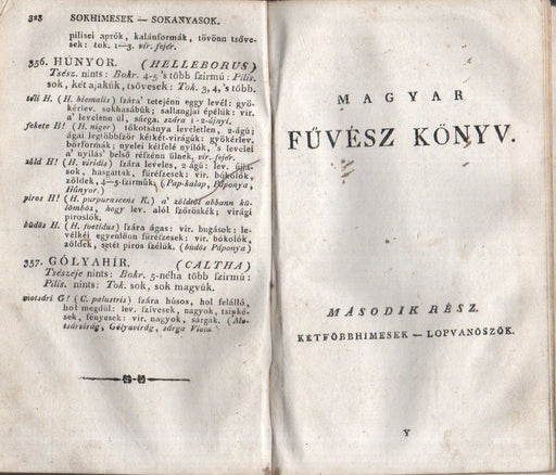 Magyar Fűvész Könyv, melly a' két magyar hazábann találtatható növevényeknek megesmerésére vezet, A' Linné alkotmánya szerént I - II. - Oskola Antikvárium