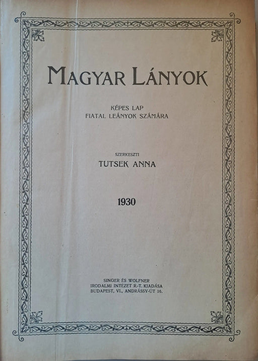 Magyar Lányok 1930 - Oskola Antikvárium