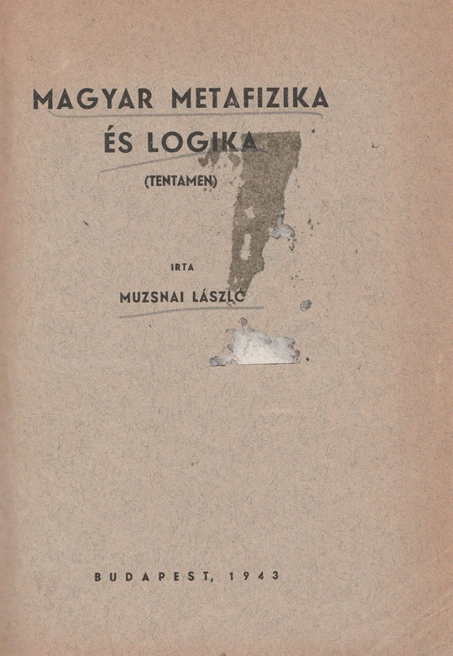 Magyar metafizika és logika - Oskola Antikvárium