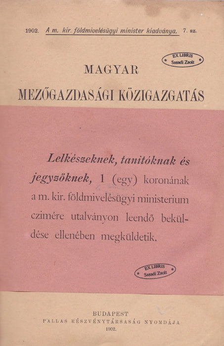Magyar mezőgazdasági közigazgatás - Oskola Antikvárium