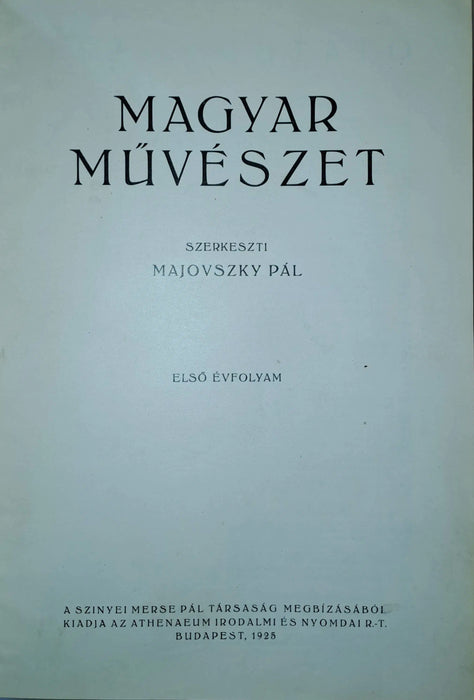 Magyar Művészet I. évfolyam - Oskola Antikvárium