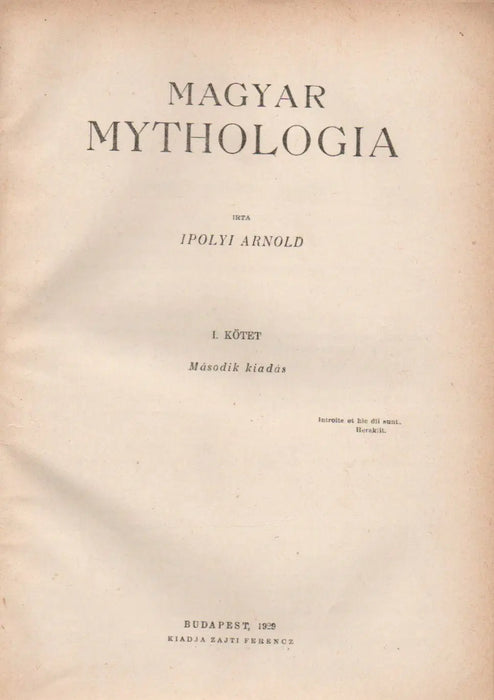 Magyar Mythologia I - II. - Oskola Antikvárium