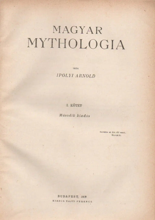 Magyar Mythologia I - II. - Oskola Antikvárium