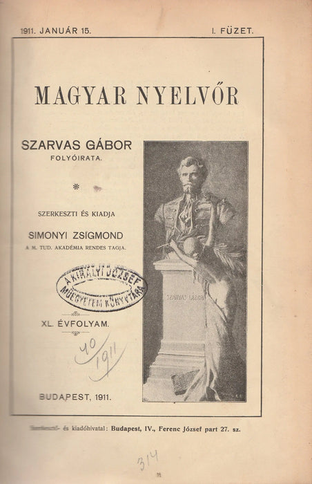 Magyar nyelvőr 1911. XL. évfolyam - Oskola Antikvárium