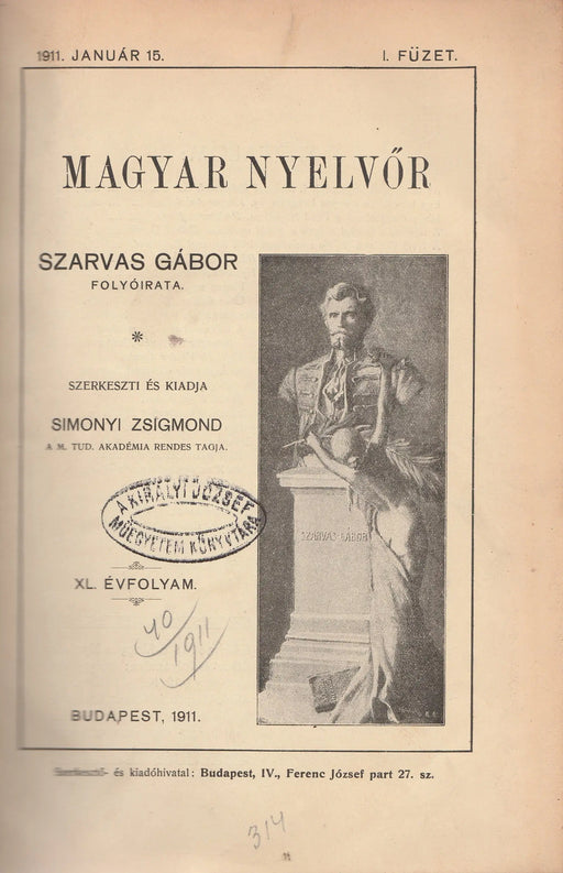 Magyar nyelvőr 1911. XL. évfolyam - Oskola Antikvárium