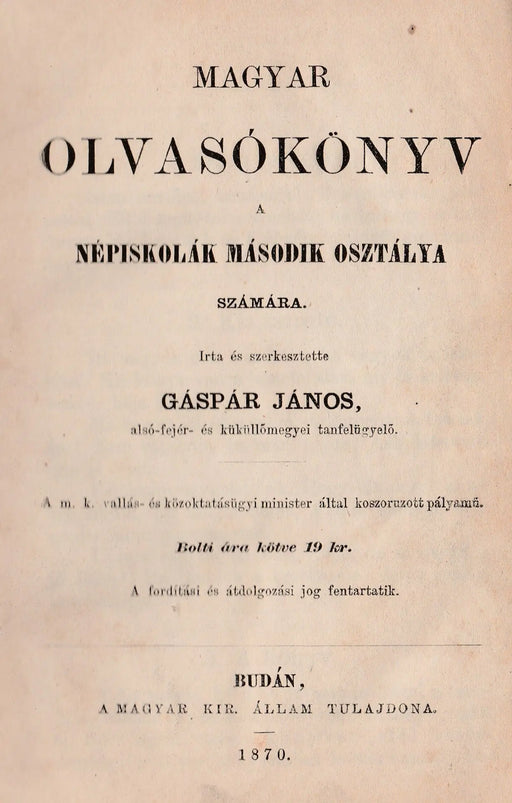 Magyar olvasókönyv a népiskolák második osztálya számára - Oskola Antikvárium