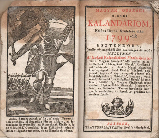 Magyar - országi ó, és új kalandáriom, Krisztus Urunk' Születése után 1799 - dik esztendőre - Oskola Antikvárium
