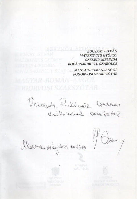 Magyar - román - angol fogorvosi szakszótár - Oskola Antikvárium