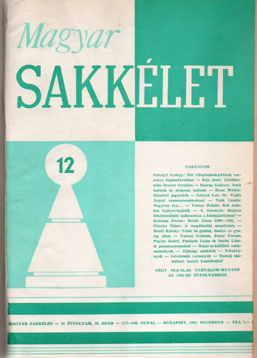 Magyar Sakkélet 10 - 11. évfolyam 1960 - 61. - Oskola Antikvárium