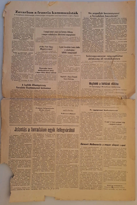 Magyar Szabadság 1956. november 1. I. évf. 2. - Egyetemi Ifjúság 1956. november 2. I. évf. 5. - Oskola Antikvárium