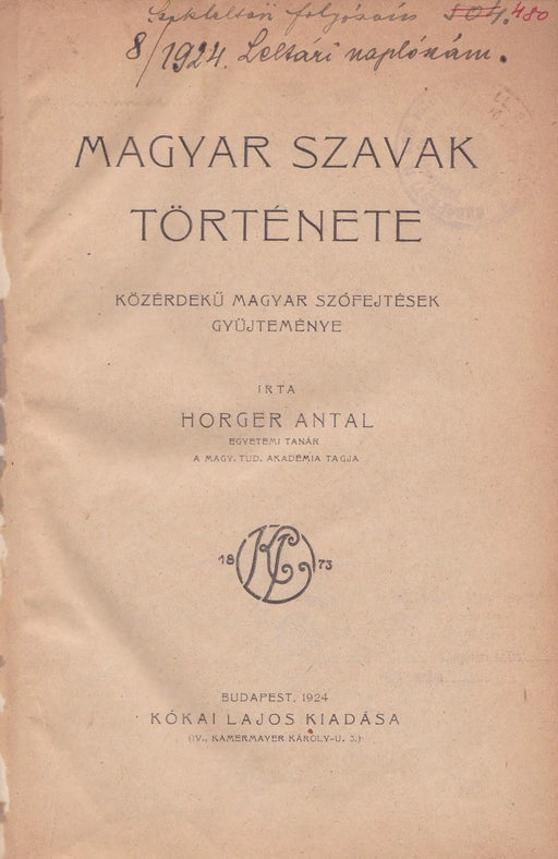 Magyar szavak története - Oskola Antikvárium