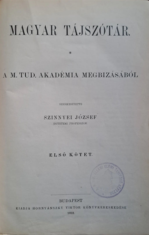 Magyar tájszótár I - II. - Oskola Antikvárium