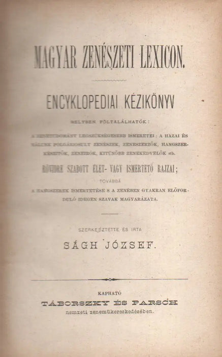 Magyar zenészeti lexicon - Oskola Antikvárium
