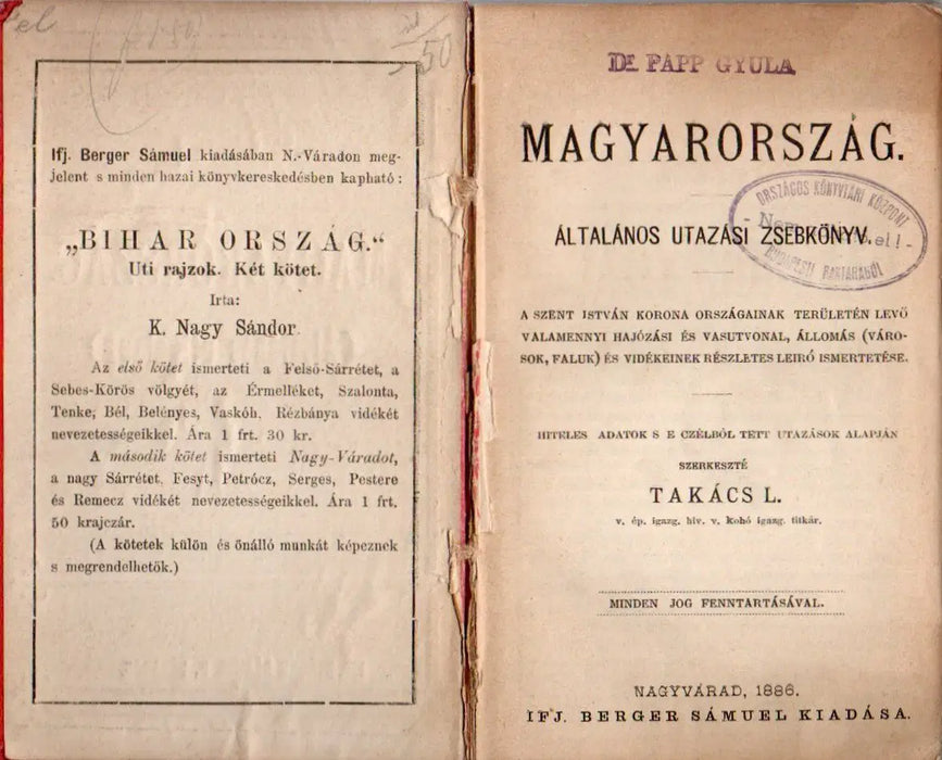 Magyarország általános utazási zsebkönyv - Oskola Antikvárium