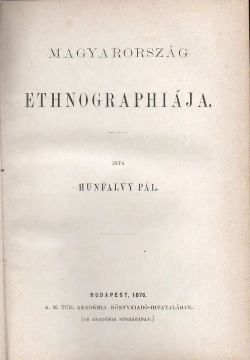 Magyarország ethnographiája - Oskola Antikvárium