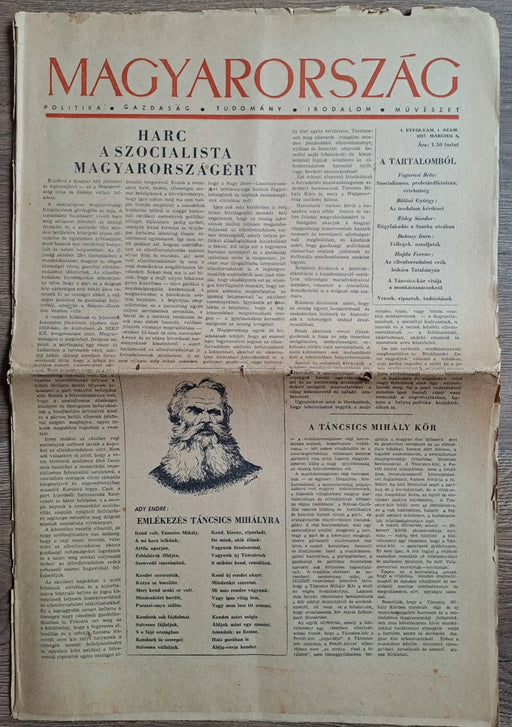 Magyarország I. évfolyam 1. szám 1957. március 6. - Oskola Antikvárium